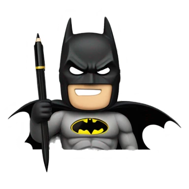 batman with a pen in his hand sticker