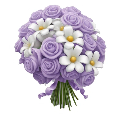 White and light purple cascading bouquet  sticker