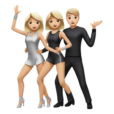 two caucasian people dancing in the club with tecno wear sticker