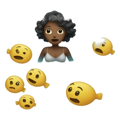 Woman floating In the middle of the ocean looking lost sticker