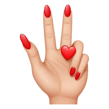 Middle finger emoji with a small heart on it's nail sticker