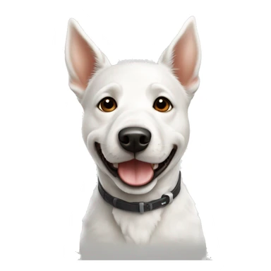 cute white cattle dog  sticker