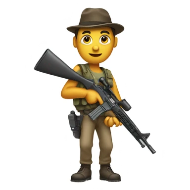 Goofy carrying a rifle sticker