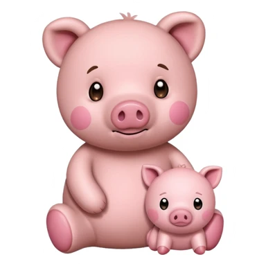 teddy bear and a little pig sticker