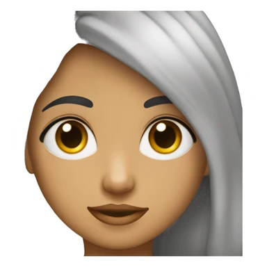 niño con tez morena, pelo rizado media melena negro y ojos grandes sticker