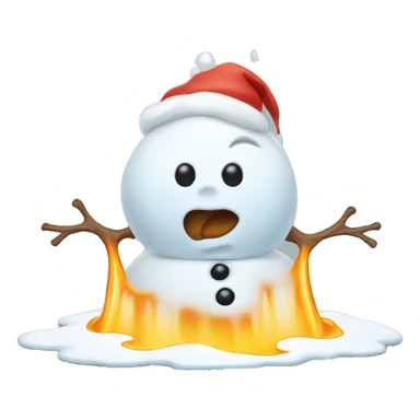 snowman melting sticker