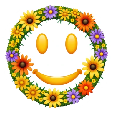 smiley melted garden flowers  sticker