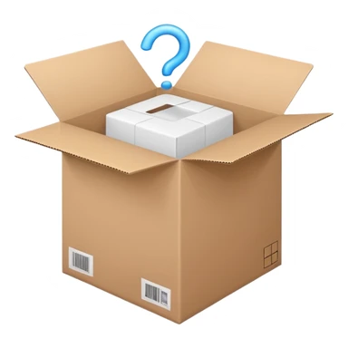 Generate a realistic emoji-style icon of the an open package which is empty and air is coming out of it. Out of the package air is coming out of it and the package is empty from the inside sticker