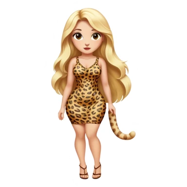 Curvy blonde long hair sfw cheetah print short dress  sticker