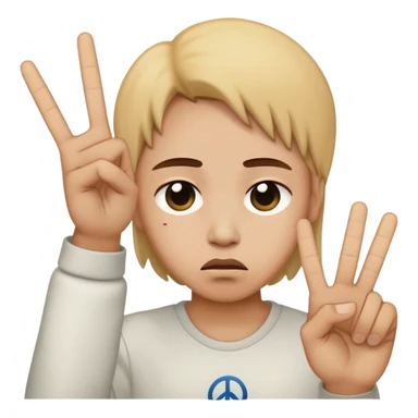 😔 with peace sign sticker