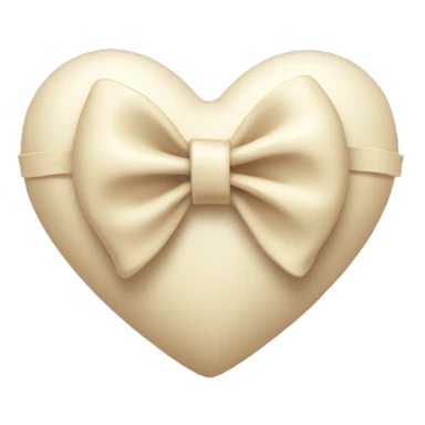 Heart with bow cream colored  sticker