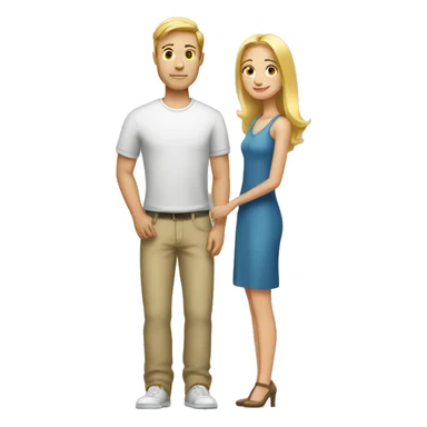 Tall blonde woman with shorter boyfriend  sticker