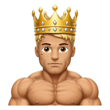 bodybuilder with a crown sticker
