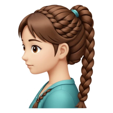 just hair braided hair tail sticker