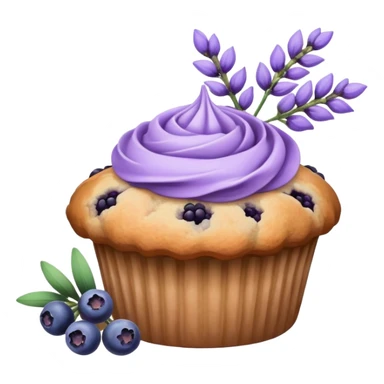 Lavender flower sprig muffin with berries sticker