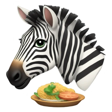 zebra at a party eating food sticker