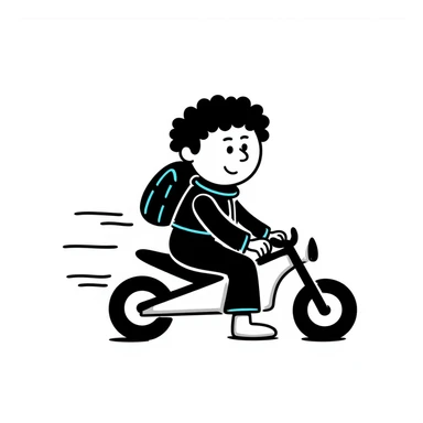 Cabbage Patch Kid dressed as Tron character, 80's retro sci-fi, riding a light cycle sticker