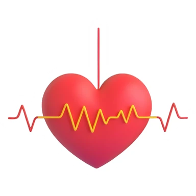 simple and modern heart with animated pulse lines, no text sticker