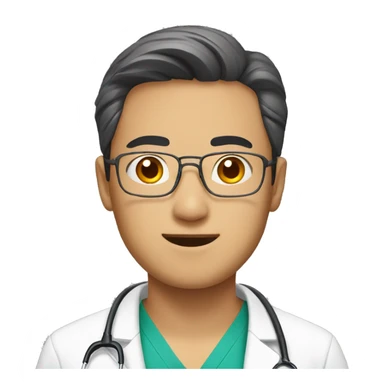 Asian male doctor sticker