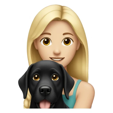 Blonde girl with black Labrador sticker