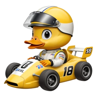 duck driving a nascar sticker