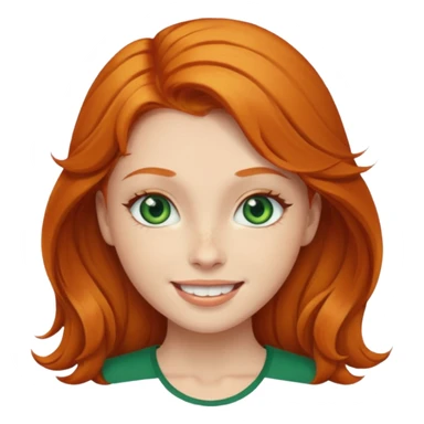 Gorgeous Ginger girl with green eyes head thrown back happy laughter sticker