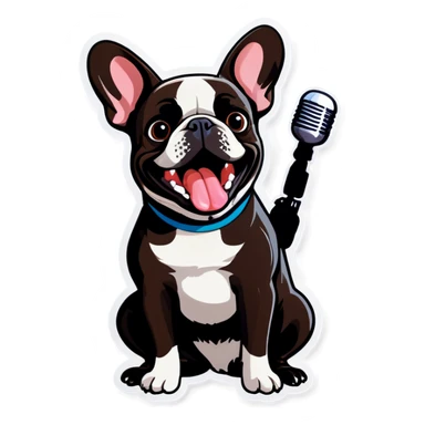 French bulldog singing  sticker