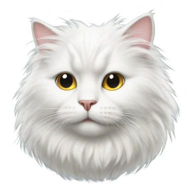 White fluffy cat sticker
