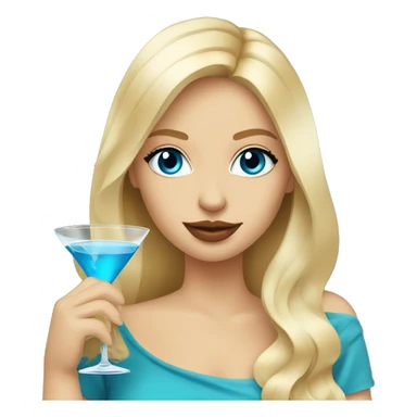 attractive blonde hair blue eyes girl drinking martini sticker