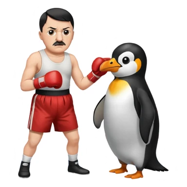 hitler fighting penguin sticker