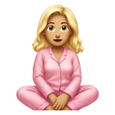 Blonde girl waking up in pink pj set sticker