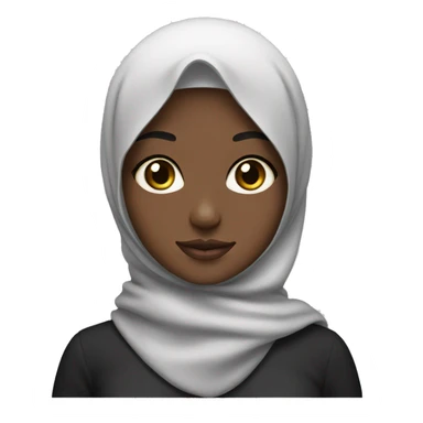 Black hijab girl with a brow hijab and her cat sticker