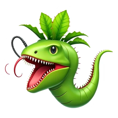 venus flytrap with cables in its mouth sticker