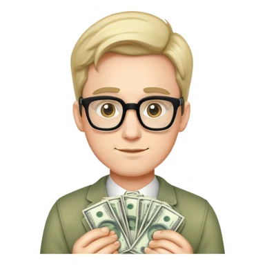 Nerd with money sticker