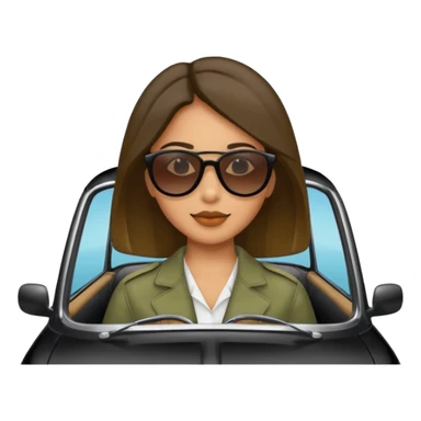 Emojis de carros y una mujer a dentro  sticker
