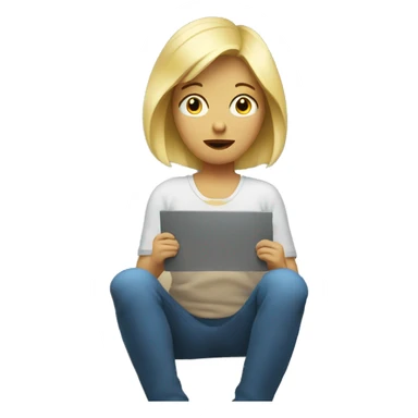 blond watching tv sticker