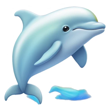 Rainbow dolphin with unicorn horn sticker