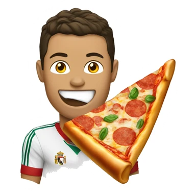 Cristiano Ronaldo eating a pizza slice  sticker
