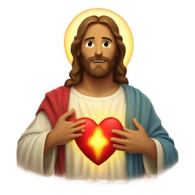 Jesus with heart sticker