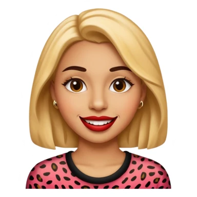 Baddie cheetah print lips emoji sticker