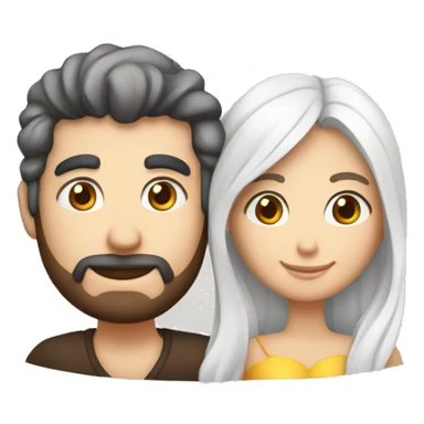 Casal com um coração branco no meio sticker
