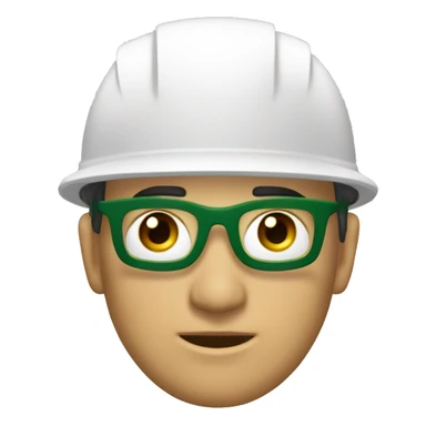 arquitecto  blanco ojos verdes casco blanco sticker