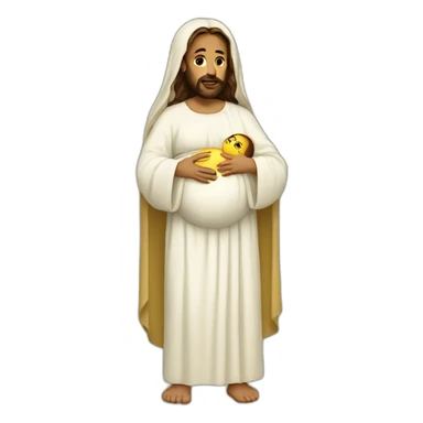 pregnant jesus sticker