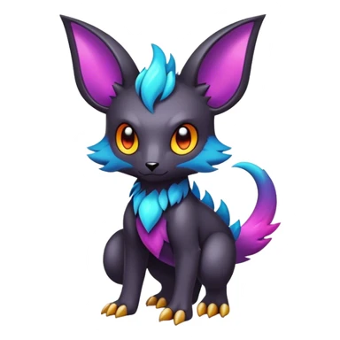Cute cool colorful dark fantasy animal hybrid Fakemon full body sticker
