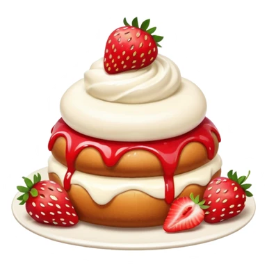 bun with cream and strawberries sticker
