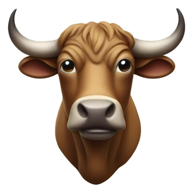 bull with long long bank that covers its eyes sticker