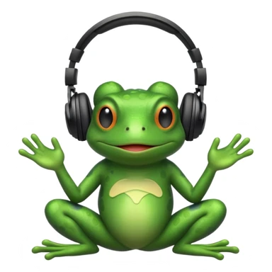 Frog wearing headphones sticker