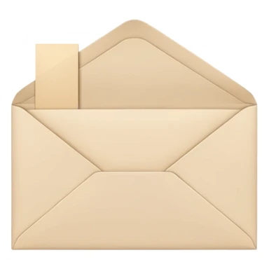 Pale beige envelope with letter sticker