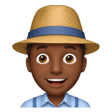 homme créole réunionnais  étonné  avec chapeau sticker