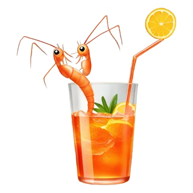 A shrimp chilling in an aperol spritz sticker